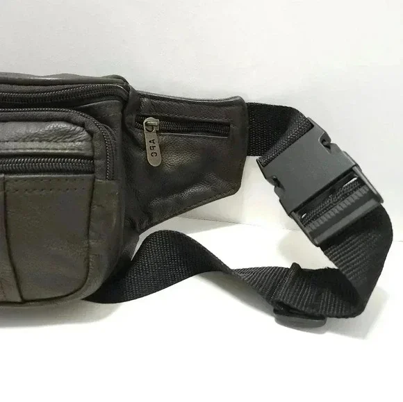 APC Leather Fanny Pack Bag Vintage Brown Unisex - Picture 3 of 9